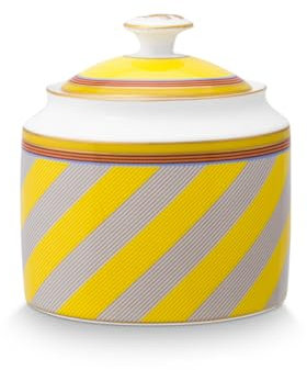 Pip Studio Chique Stripes Zuckerdose gelb 550ml