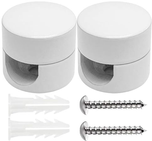 ANBOO 2 Stück Aluminium Wand- und Deckenpins für Textilkabel Deckenbefestigung mit Schrauben und Dübeln, Affenschaukel Aufputz-Kabelhalter für eigenes DIY Projekt (Weiß)