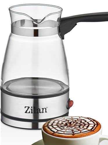Zilan Mokka Kocher elektrisch Edelstahl Espressokocher Türkischer Kaffeekocher Mokkakanne Kaffeekocher Kaffeebereiter Kaffeebereiter Kaffeemaschine Kaffeezubereiter Kapazität: 500ml