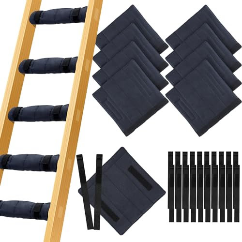 Tinideya 10 scalette per letto a castello con 20 cinghie regolabili con gancio e anello da 25,4 x 25,4 cm, copertura per scaletta per letto a castello con puntini antiscivolo sul fondo del letto a