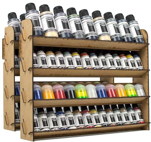 PROSCALE Paint Rack for model paints. Hobby craft Citadel Vallejo Tamiya Army wall paint rack stand paint holder organiser Miniature warhammer paint storage Model painting station (2x Universal)