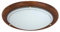 LED Universum Deckenleuchte Wandleuchte Holz dunkel rund Ø30cm aus Glas satiniert und Echtholz mit E27 Fassung für Glühbirne oder LED-Leuchtmittel | Deckenlampe Wohnzimmer Schlafzimmer Küche Flur