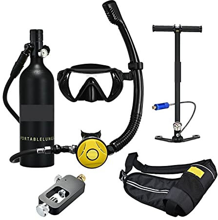 ZHNRJW Tauchtank Schnorchel Unterwassertauchen Rebreather Tragbare Tiefschnorchelausrüstung Sanfter atmen (Farbe: Mitesser in schwarzer Flasche, Größe: 1 l)