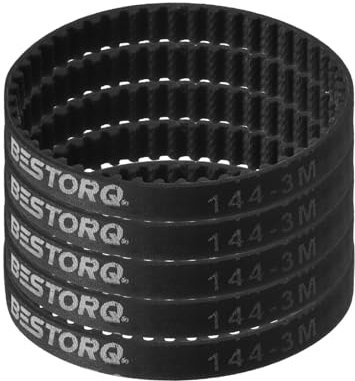 QUARKZMAN 5 Stück HTD-3M Gummizahnriemen 48 Zähne, 144mm Steigungslänge x 6mm Breite x 2,4mm Höhe Zahnriemen aus Gummi, geschlossener Schleifenrillenzahnriemen