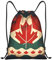 HJLUUFT Retro-Tasche mit Kanada-Flagge, stilvoller und praktischer Rucksack mit Kordelzug für alle Ihre Bedürfnisse, Schwarz, Small