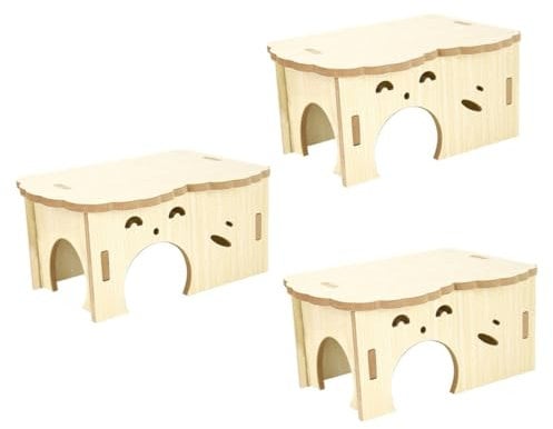 VANZACK 3pcs Hamster Nest Hideout for Pets for Hamsters Guinea Pigs Mice Encourages Play Exercise Safe Bite-resistant Design
