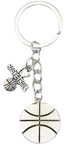 Porte-clés de basket-ball en métal pour , porte-clés de basket-ball unique | Porte-clés créatif de basket-ball, porte-clés de basket-ball en métal pour hommes et femmes, Argent, Consulte la