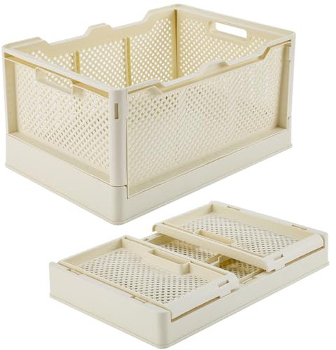 Geegear Faltbar Lagerkisten, 19L Large Faltbare Aufbewahrungskorb Groß Aufbewahrungsboxen Schrankbehälter Cubes Faltkiste aus Kunststoff für Küche Schlafzimmer Office(38×26.5×19cm)