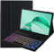 SUEEWE Tastatur Hülle für Honor Pad X8a 11 2024, TPU Rückseite Hülle mit 3 Bereich 7 Farbe Beleuchtete Abnehmbarer QWERTZ Tastatur, Schwarz