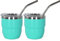 4oz Stackable Cup, Vacuum Insulated Espresso Cup Set of 2, Espresso Shot Glass for Coffee, Double Wall Stainless Steel Mini Tumbler Shot Glasses with Straw and Lid (A-blue2P, 4oz)