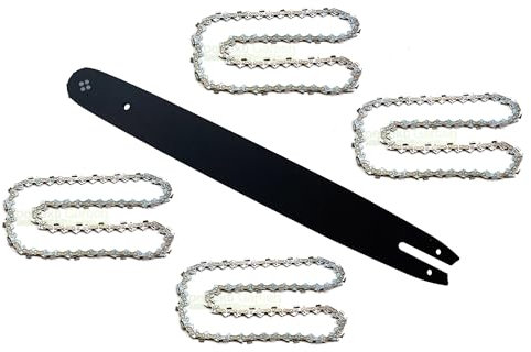 Guide-chaîne 45 cm / 1,3 mm / 3/8 / 62 TG + 4 chaînes compatibles avec tronçonneuse Scheppach CSE2700