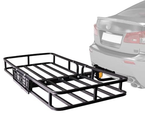 Plutohiker Porte-bagages arrière pour attelage de remorque 120 x 61 x 15 cm, porte-gibier avec attelage de montage, convient pour Tow Hitch (attelage de remorque), utilisable dans les ATV, voitures
