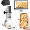 Ninyoon 4K WiFi Mikroskop mit Professionellem Ständer + Tasche für iPhone Android PC, 50-1000X Digitales USB Mikroskop HD Kamera für alle Mobiltelefone iPad Android Tablet Windows Mac Chrome Linux