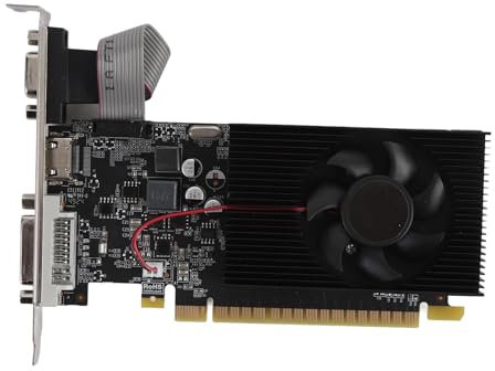 Yanmis Carte Vidéo GT740 4 Go DDR3, Carte de Refroidissement Silencieuse de Carte Graphique, avec VGA, Interface Multimédia HD et Ports DVI, Prenant en Charge jusqu'à 2 écrans, PCI