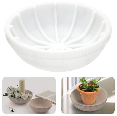 Luxoraiova Silikonformen Gießformen, 20 x 7 cm Silikonform Schale Rund, Giessformen Silikon Tablett, Silikon Gießform Teller aus Lebensmittelechtem für Epoxidharz, Beton & DIY Projekte