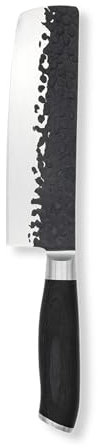 FIVI Hackmesser MATT 18 cm | Robustes Küchenbeil aus deutschem Edelstahl mit Hammerschlag & Pakkaholzgriff | Profi Hackbeil zum Zerkleinern von Fleisch, Knochen & Gemüse
