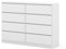Homlando Kommode Maja S8 140x40x104 cm mit 8 Schubladen – modernes Sideboard ohne Griffe – stabile Flurkommode, Schlafzimmerkommode oder Büroschrank (Weiß Matt)