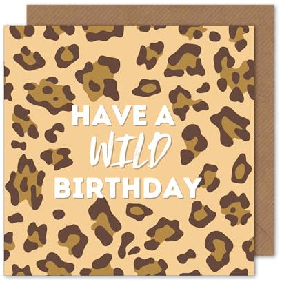 toca treasures Premium Geburtstagskarte Wild Birthday, Leo Muster, quadratisch mit Umschlag - stylische Leo Happy Birthday Karte für Frau, Freundin, Familie, Kollegen