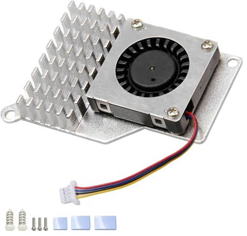 Enfriador activo Raspberry Pi para Raspberry Pi 5, Disipador de Aluminio con Ventilador de Enfriamiento Activo y Control de Velocidad, Radiador con Control de Temperatura, Compatible con Pi 5 4GB/8GB