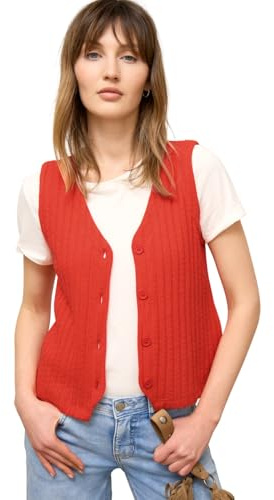 Street One Studio Damen 3229650 Weste mit V-Neck und Knopfleiste (1er Pack)