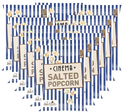 Joe & Seph’s Cinema Salted Popcorn 60g x12 | Gourmet Air-Popped Popcorn Bulk Pack | Perfect Party Snack | Classic Salted Movie Night Treat