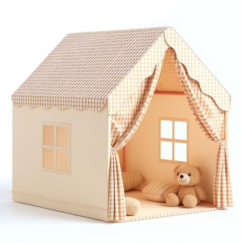 Tente de Jeu Enfant avec Rideaux Interchangeables 3-4 Enfants | 1,26 m² pour 3-4 Enfants; 2 Rideaux interchangeables; Tissu doux et lavable; montage facile; sac de transport inclus
