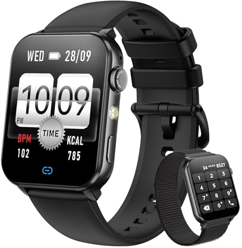Blackview Smartwatch Uomo Donna, Effettua e Rispondi alle Chiamate,1,91'' Orologio Intelligente 100+ Modalità Sportive/Sonno/Cardiofrequenzimetro/SpO2/ Torcia per Android IOS