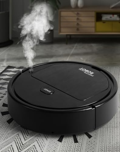 Dustpro Robot Vacuum Cleaner, Dustpro Robot 4 in 1 with Spray, Smart Obstacle Avoidance, Echargeable, Easy-to-Use Automatic Vacuumfor Hard Floors and for Cleaning up Pet Hair, Dust (Black)
