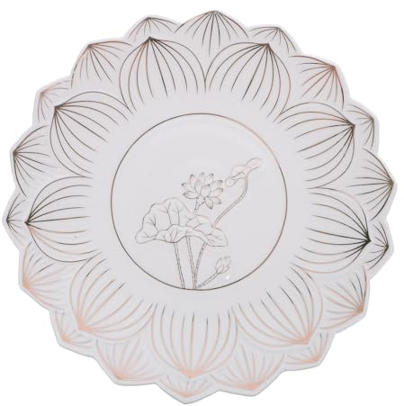 CANIGHT Piatto di Frutta in Ceramica Bianca da 6 Pollici per Offerte Buddiste, Ciotola Rotonda Elegante e Minimalista per Casa e Tempio, Facile da Pulire