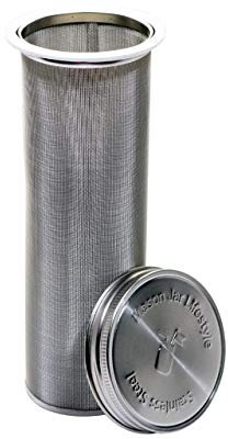 64oz Half Gallon Cold Brew Coffee and Tea Maker Stainless Steel Filter For Wide Mouth Mason Jar With Lid And 2 Silicone Seals | Fine Mesh Stainless Steel Cold Brew Coffee Maker Filter