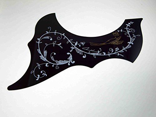Salva Puas Pickguard für Akustikgitarre, Mod.: Bird Black + 2 Puas