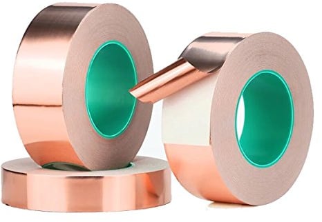 JINGBOSHI Copper Foil Conductive Adhesive Tape,Double-sided conductive ,Stained Glass,EMI Shielding, Electrical Repairs, Paper Circuits, Crafts. (30mm)