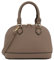 FashionPuzzle Saffiano Classic Dome Satchel mit Reißverschluss, taupe, Einheitsgröße