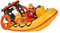 Simba 109251047 - Feuerwehrmann Sam Neptune Boot, mit Penny Figur im Tauchoutfit, mit Geheimfach und mechanischer Seilwinde, schwimmt auf dem Wasser, 20cm, für Kinder ab 3 Jahren, Gelb, Orange