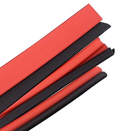 3 Meters Heat Shrink Tube 2:1 Ratio - Electrical Heatshrink Tubing, Sleeving Cable Wrap, Black 1.5M + Red 1.5M, 5mm (3/16) Diameter,by Brightfour