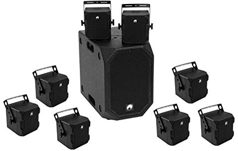 Omnitronic Set BOB-10A Black + 8 x BOB-4 Black PA System Speaker 900W DJ Disco