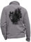 Reitsport Fleece grau personalisiert mit schwarzem Pferd - Reitsport Größe XL