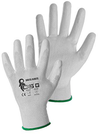 CXS Brita Arbeitshandschuhe - Rutschfeste Montagehandschuhe Nahtlos (7 (240 paar), Weiß)