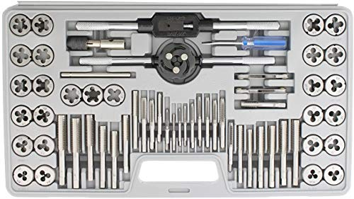 Estuche de machos y terrajas metricas y en pulgadas 60 piezas para arreglar roscas