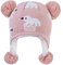 LANGZHEN Kleinkind Kinder Kleinkind Winter Hut, Earflap Strick Warme Kappe Fleece gefütterte Mütze für Baby Mädchen (Eisbär gegen Rosa, S(46-48CM/18.11-18.9))