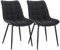 WOLTU Esszimmerstühle 2er Set Küchenstuhl Polsterstuhl Wohnzimmerstuhl Sessel mit Rückenlehne, Sitzfläche aus Leinen, Metallbeine, Dunkelgrau BH206dgr-2