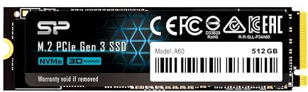 Silicon Power PCIe M.2 NVMe SSD 512GB Gen3x4 R/W up to 2, 200/1, 600MB/s Internal SSD