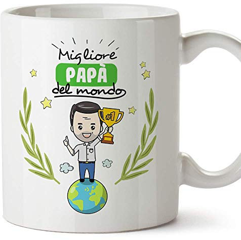 Mugffins papà Tazza/Mug - Migliore papà del Mondo - Idea Regalo Festa del papà/Tazza Miglior papà in Ceramica 350 ml