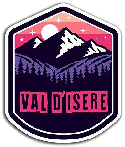 2 x 10 cm Val d'Isere Sci adesivi in vinile – Adesivo da viaggio #23652 (10 cm di altezza)
