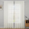 MIULEE Voile Vorhang Weihnachtsdeko Transparente Gardine aus Voile Einfarbig Stangendurchzug Wohnzimmer Luftig Dekoschal für Schlafzimmer 2er Set 215 x 140cm (H x B), Rod Pocket Elfenbein