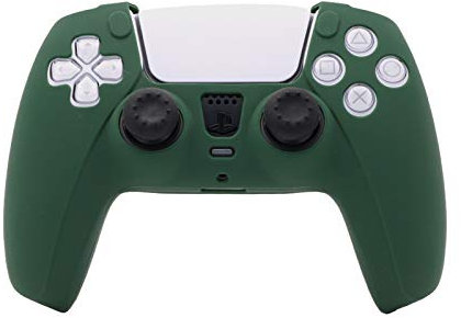 PS5 Controller Cover Silicone Case – Soft Green Protective Skin for DualSense – Shockproof Grip Sleeve Compatible with PS5 Accessories Gamers