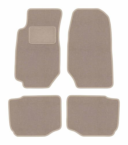 Velours-Fußmatten passend für Ford Granada 1972-1985, Beige, LUX, passgenau | passend für Limousine; Velours-Teppich (Polypropylen), ca. 6,5 mm; rutschfest, Universal-Befestigungen