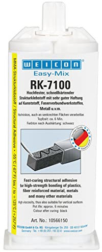 WEICON Easy-Mix RK-7100 50 ml Acrylat-Strukturkleber für Kunststoff & Metall, schwarz