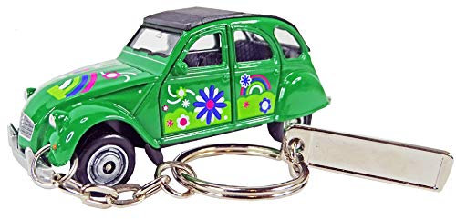 KDO-JOUETS.COM Porte Clés Citroën 2Cv Verte, Personnalisable
