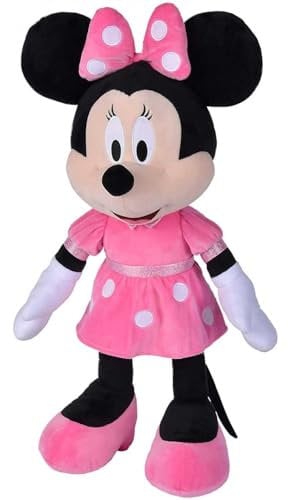 Simba 6315870233PRO - Disney Minnie Mouse, 60cm Plüschtier im pinken Kleid, Kuscheltier, Micky Maus, ab den ersten Lebensmonaten